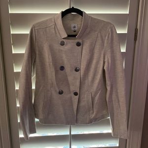 Cabi ivory/slight heather grey double button jacket